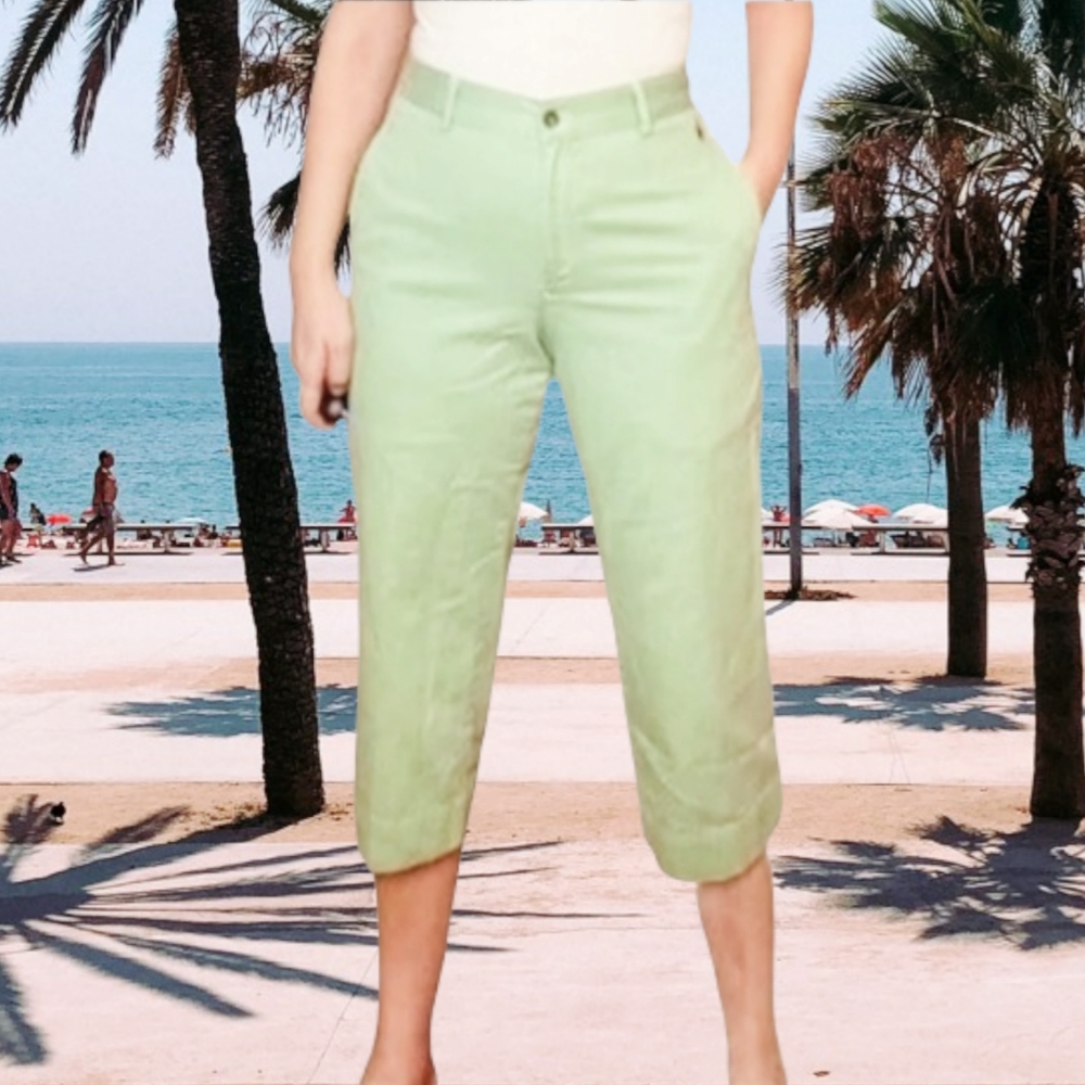 RALPH LAUREN Seafoam Green Capri Jeans Size 8